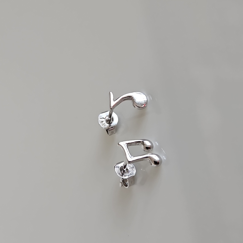 Silver Musical Note Earrings